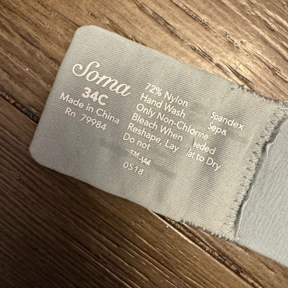 Soma Dusty Blue Bra 34C vanishing wireless bra - Picture 2 of 2